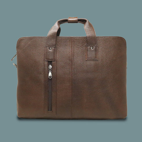 Tveshan Genuine Leather Laptop Messenger Bag For Men